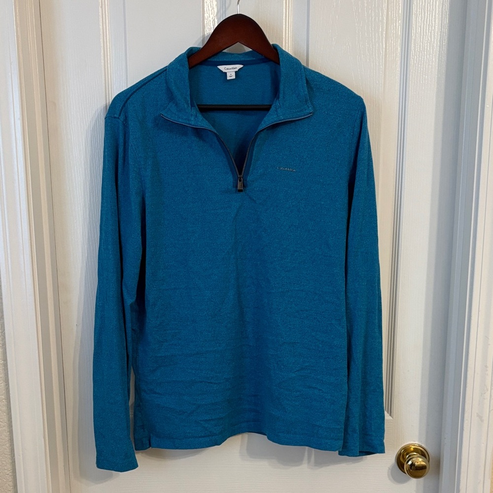 Calvin Klein Teal Quarter-Zip Pullover